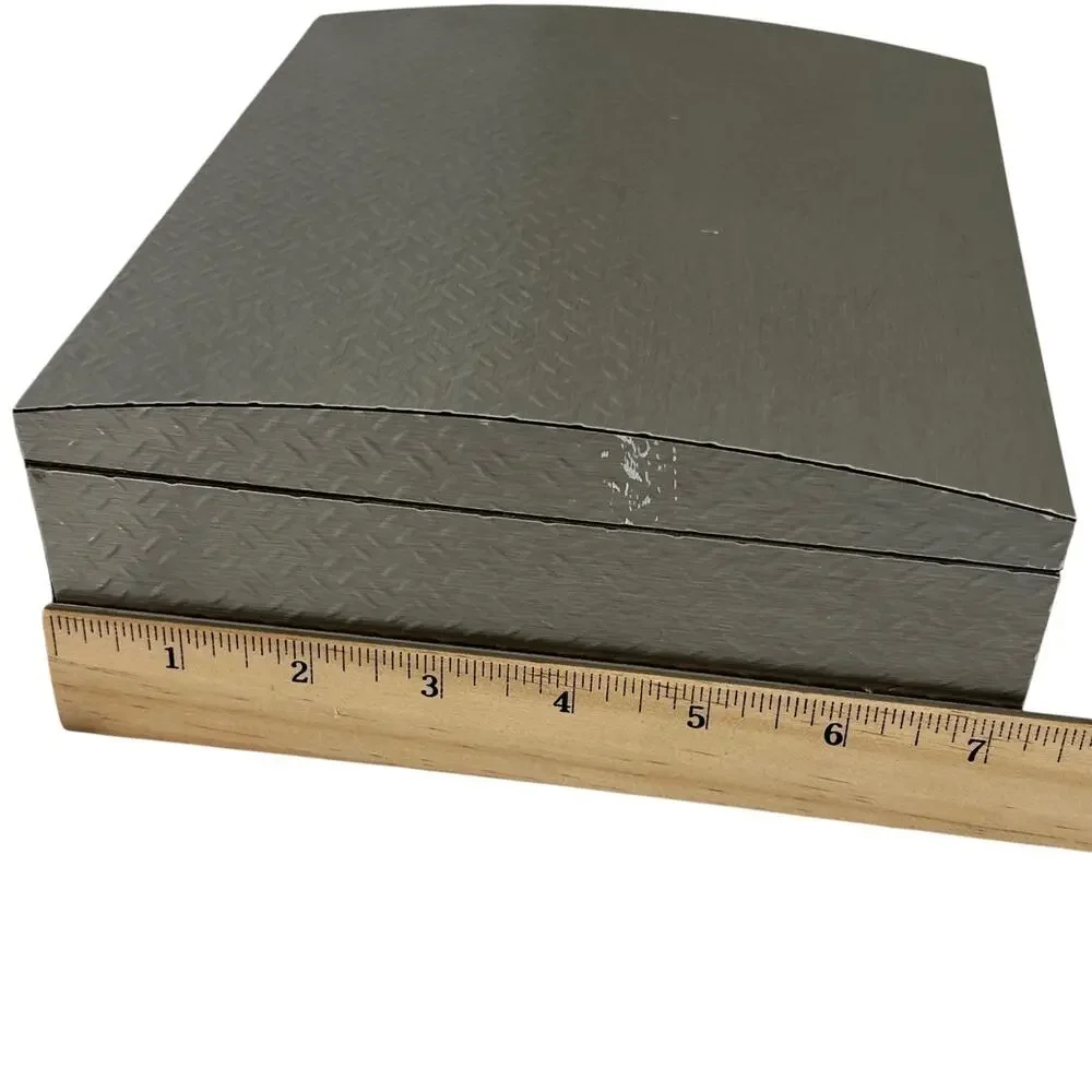 Industrial Look Aluminum Jewelry Box Velvet Lined Organizer Interior Mirror